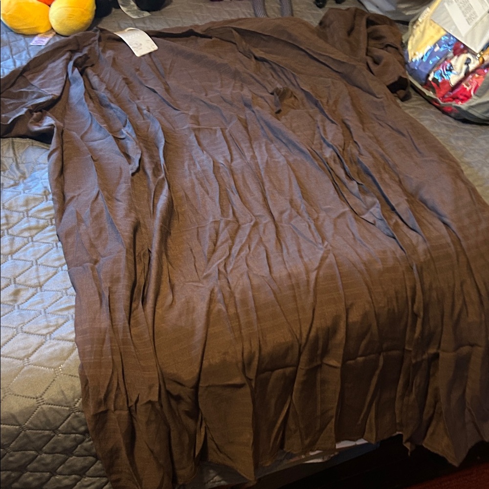 SHEIN Women's Casual Brown Button Down Shirt